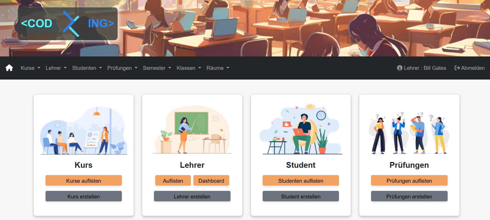 React school management system